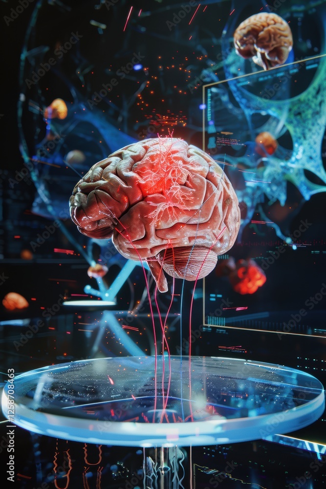 Poster augmented reality in brain diagnostics with holographic data visualization for medical innovation