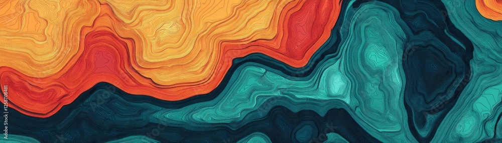 Poster terrain patterns inspire abstract graphics.