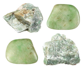 natural specimens of uncut rodingite rocks cutout