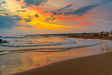 Obraz premium beach of Donna Lucata in the evening, Sicily, Italy