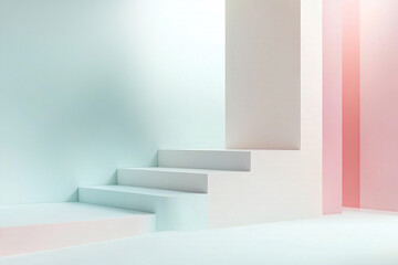 A minimalist abstract scene featuring soft geometric forms and subtle pastel transitions, achieved in lifelike HD clarity.