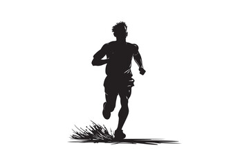Fototapeta premium Athletic Runner Silhouette with Motion Lines for Sports Design