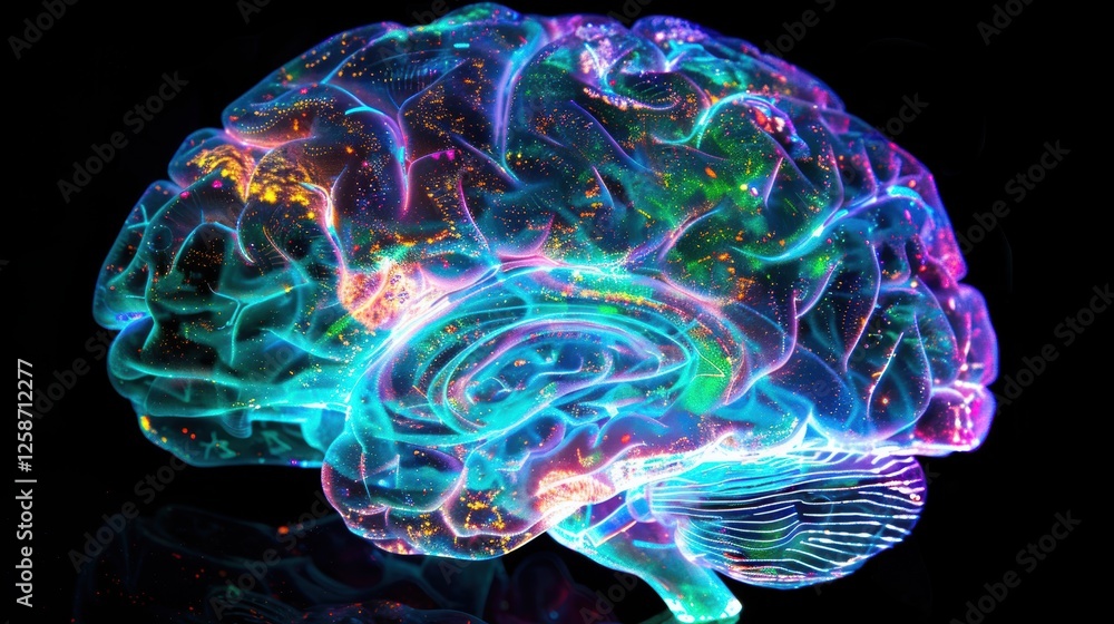 Poster digital brain hologram: exploring neural activity and emotional representation in 3d