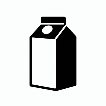 recommend clip art: Milk Carton Silhouette in black on a white background