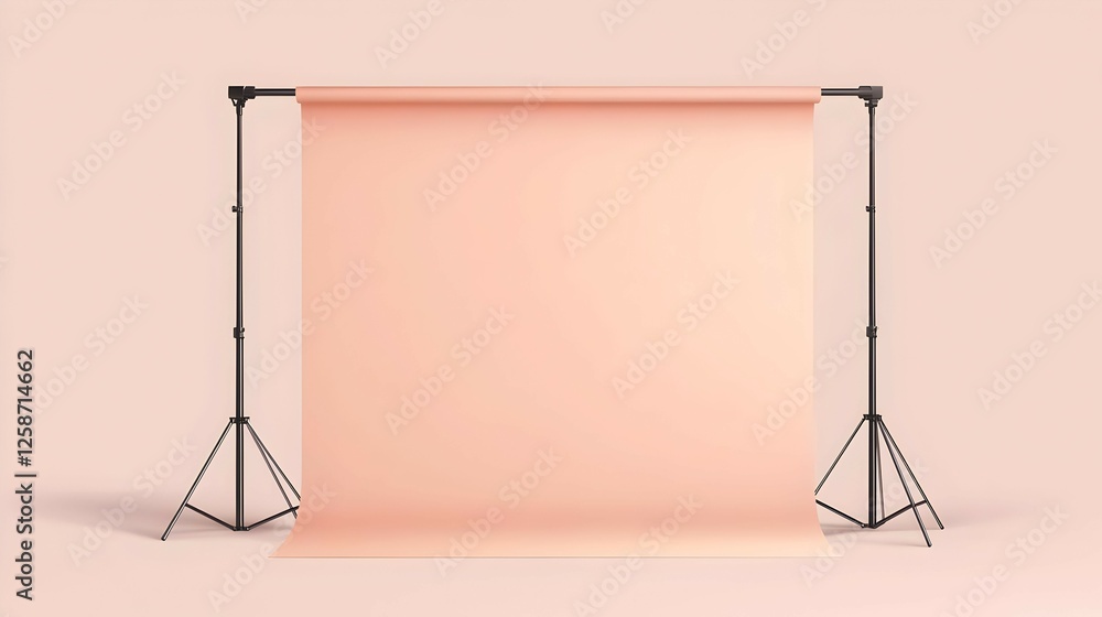 Poster empty peach background studio setting