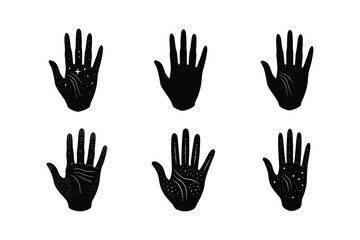 Set of Hand silhouette vector illustration