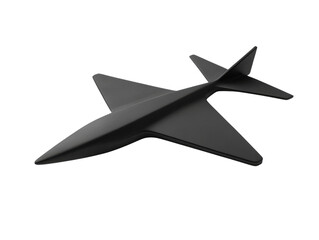 Black sleek jet model, white isolate background
