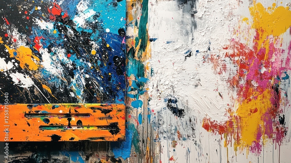 Poster abstract expressionism: a vibrant symphony of color and texture in motion