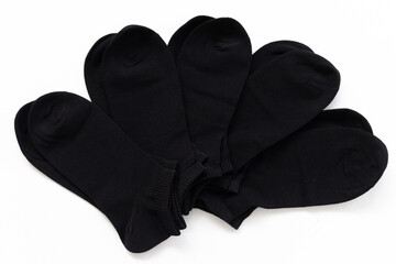 black unisex short sock on a white background 5 pairs