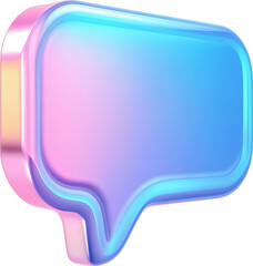 abstract blue speech bubble isolated on transparent background