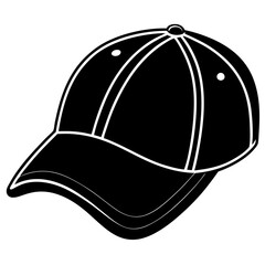 Baseball cap silhouette vector illustration 