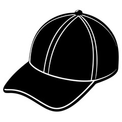 Baseball cap silhouette vector illustration 