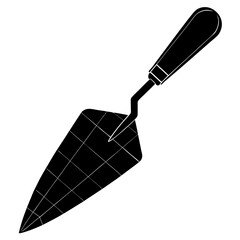 Brick trowel with a blade silhouette vector illustration