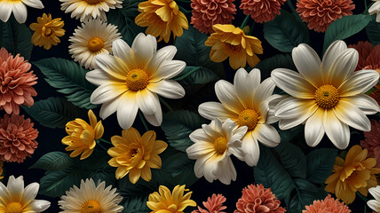 flowers on white background