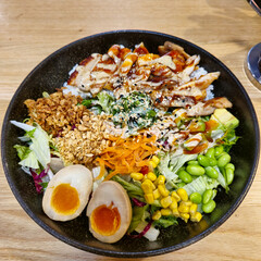 A Delicious and Colorful AsianInspired Rice Bowl Crafted with Fresh, Tasty Ingredients