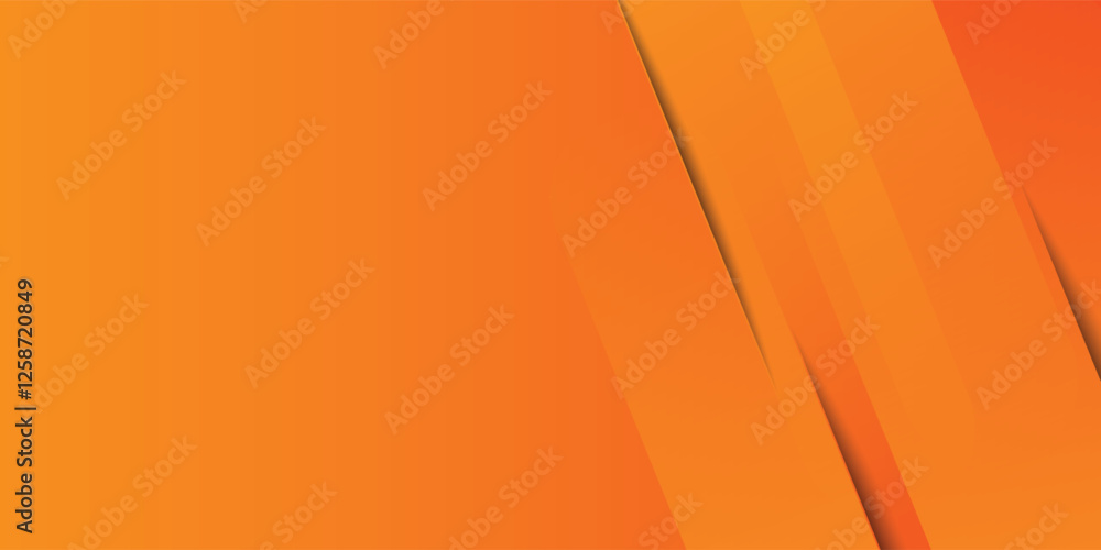 Poster abstract orange background with diagonal lines. dynamic shapes