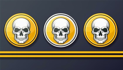 Danger, warning sign icon set. Poison, toxic, biohazard caution sign. Skull, chemical danger yellow triangle symbol element. perfect any project.