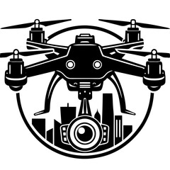 Drone camera vector illustration. 
