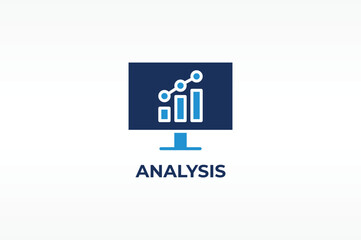 Fototapeta premium ANALYSIS vector, icon or logo sign isolated symbol illustration