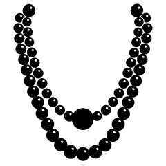 Pearl necklace silhouette vector illustration 