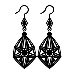 Earring  silhouette vector illustration 