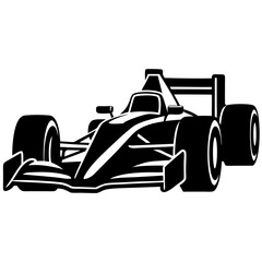 Formula 1 car with a spoiler silhouette vector illustration 
