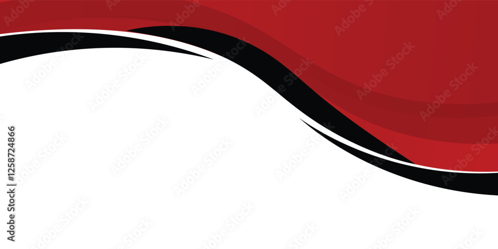 Poster vector red line background curve element with white space for text and message design,