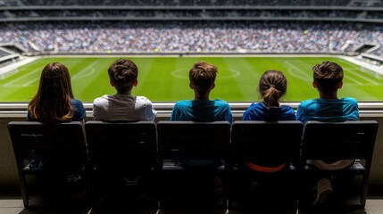 Teenagers Watching Soccer Game From Stadium Seats