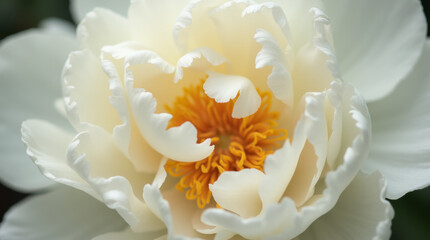 Fototapeta premium Close up of white peony flower with selective focus