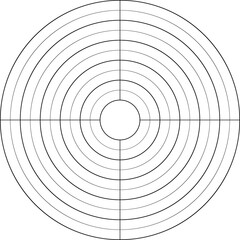Vector wheel of life analysis diagram infographic, coaching tool. Round line diagram with concentric circles from four sectors 