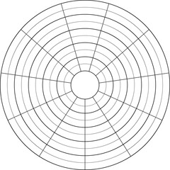 Vector circle line diagram of lifestyle balance with eleven segments. Round diagram for daily planner, journal, notebook 