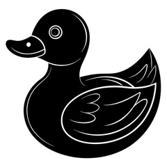 Rubber duck silhouette vector illustration 