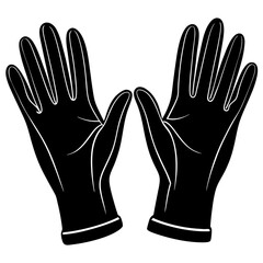 Obraz premium surgical gloves silhouette vector illustration 