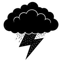 tthundercloud silhouette vector illustration 