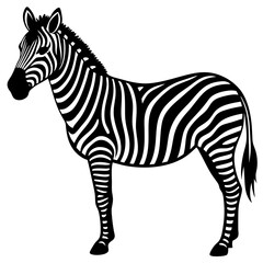 Zebra with stripe pattern silhouette vector illustration 