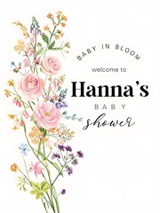 Elegant Botanical Baby Shower Welcome Sign Design