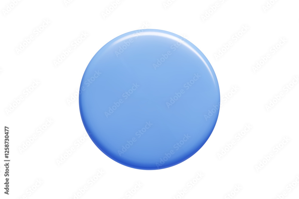 Fototapete blue 3d callout banner in circular shape with gradient shading. vector message bubble shows glossy s