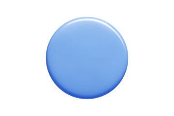 Blue 3d callout banner in circular shape with gradient shading. Vector message bubble shows glossy surface and luminous highlights for social media, interface elements, promotional materials.