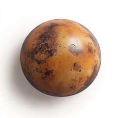 Isolated Mars planet sphere, studio shot, white background, planetary exploration