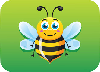 A cute cartoon bee mascot, bee, cartoon, insect, honey, animal, vector,