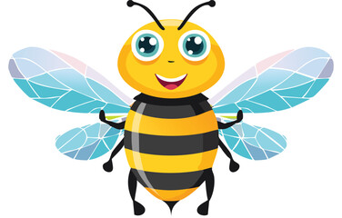 A cute cartoon bee mascot, bee, cartoon, insect, honey, animal, vector,