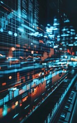 Abstract digital data visualization illustrating technology trends and market analysis with vibrant colors and intricate designs.