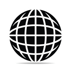 Globe silhouette icon vector.