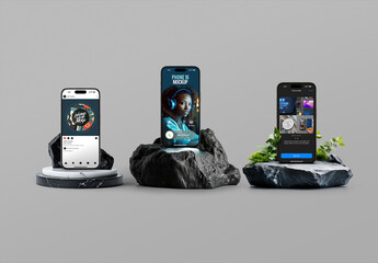 Phone 16 Rock Mockup Set