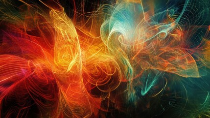 Abstract Image of AI Energy Pulses in a Vibrant Digital Display