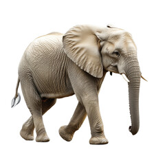 Obraz premium Elephant walking on white isolate background