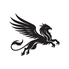 Obraz premium Majestic Lion and Eagle Logo – Powerful Animal Vector Illustration