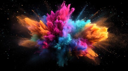 Vibrant Color Explosion: A Symphony of Hues Against the Night