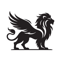 Obraz premium Majestic Lion and Eagle Logo – Powerful Animal Vector Illustration