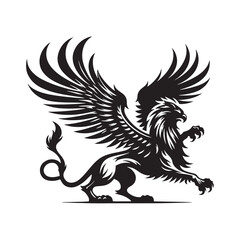 Obraz premium Majestic Lion and Eagle Logo – Powerful Animal Vector Illustration